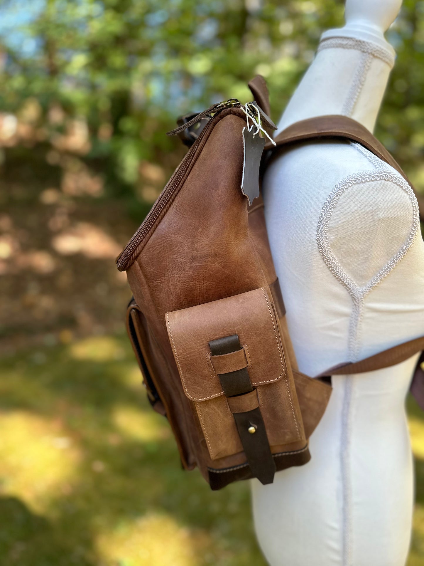 ISAAC GRASO LEATHER BACKPACK