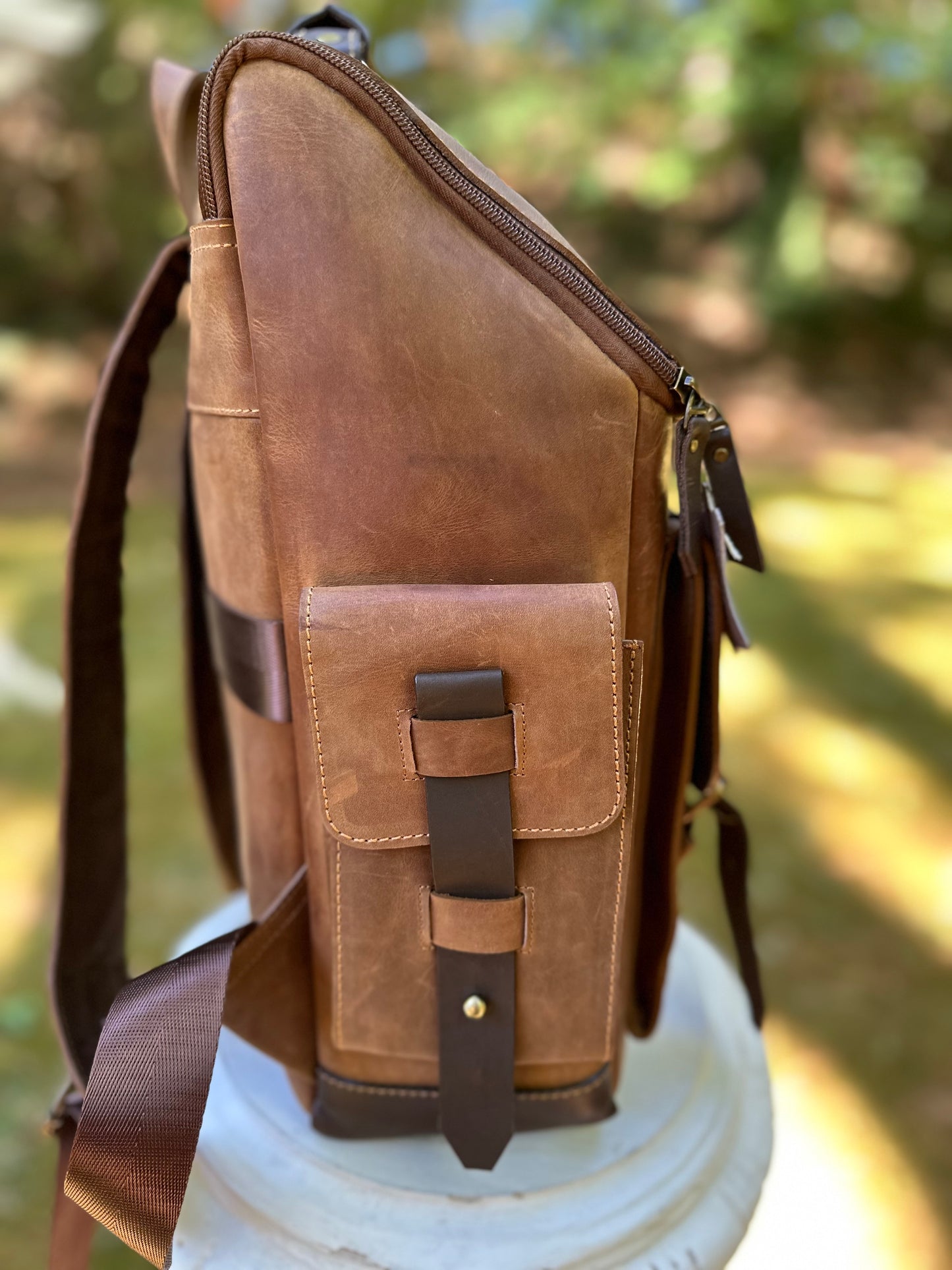 ISAAC GRASO LEATHER BACKPACK