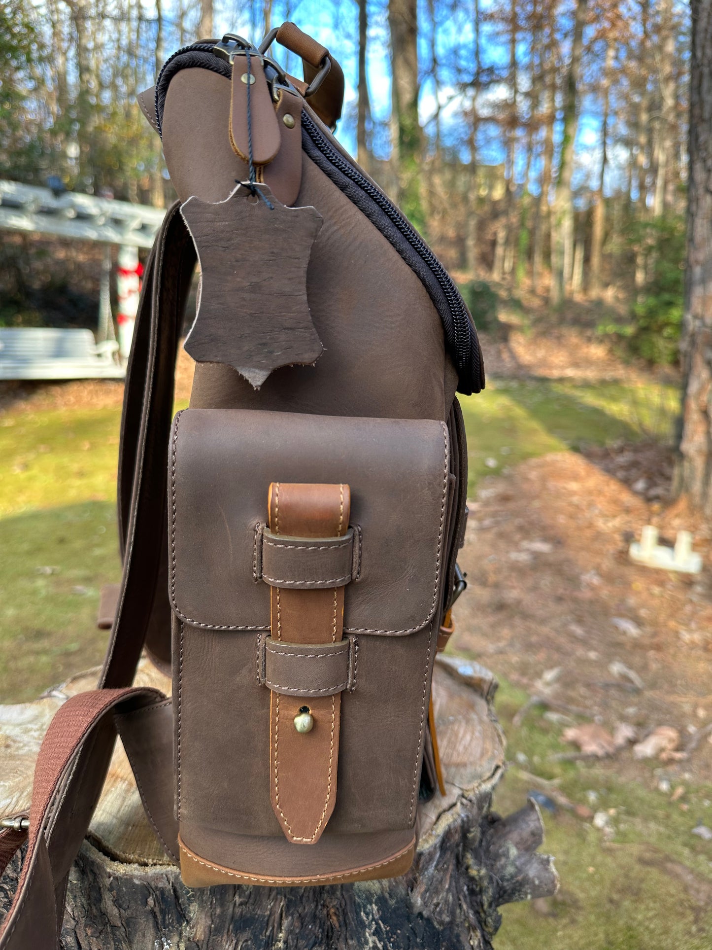 ISAAC GRASO LEATHER BACKPACK