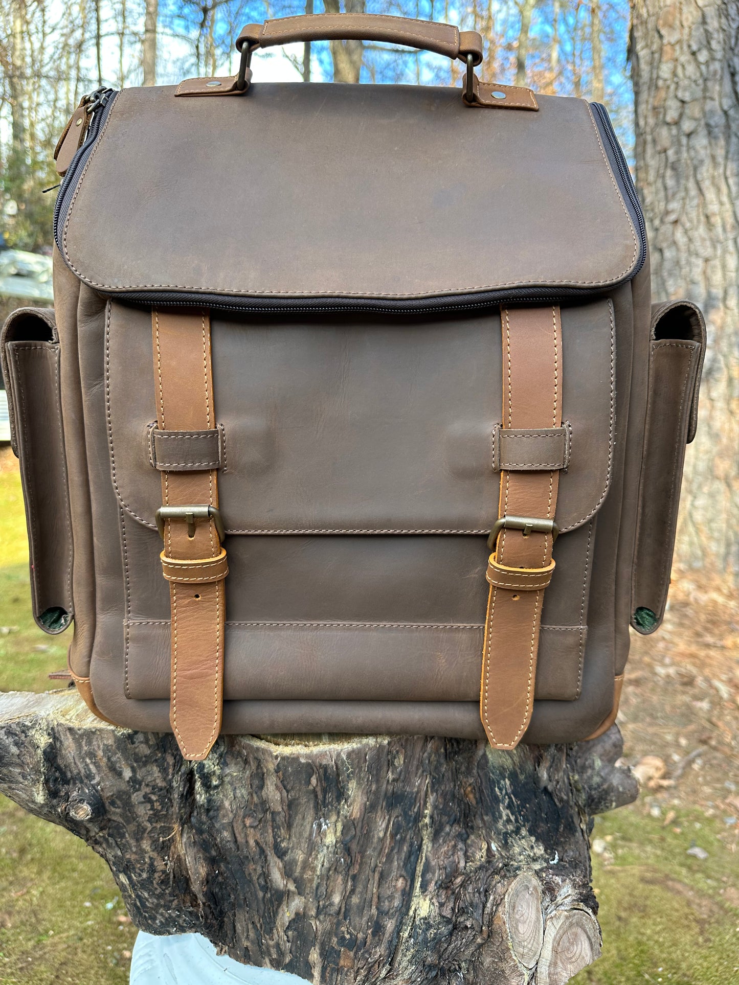 ISAAC GRASO LEATHER BACKPACK